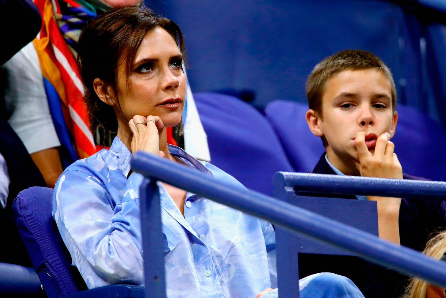 Victoria Beckham looking bored out of her mind at the US Open
