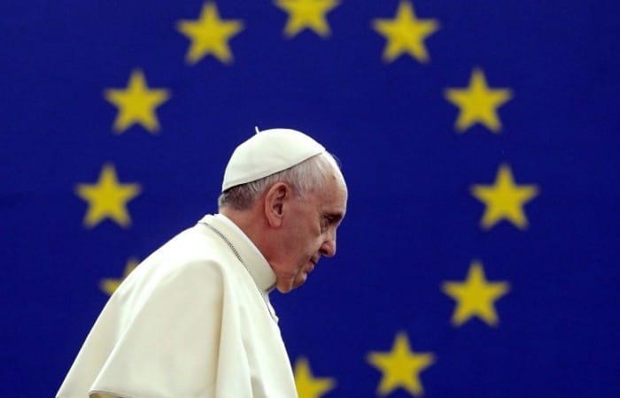 Pope urges EU leaders to rediscover unity if it wants a future