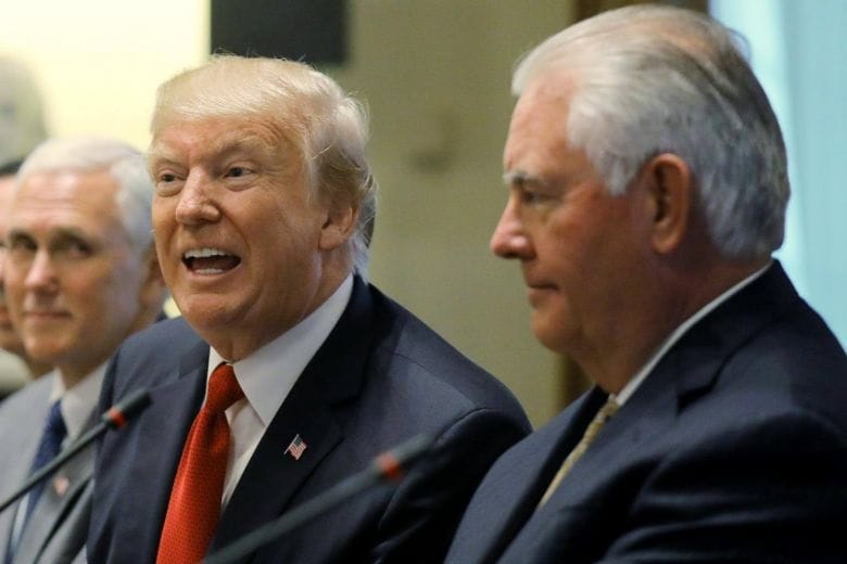 Donald Trump denies Secretary of State Rex Tillerson threatened to resign