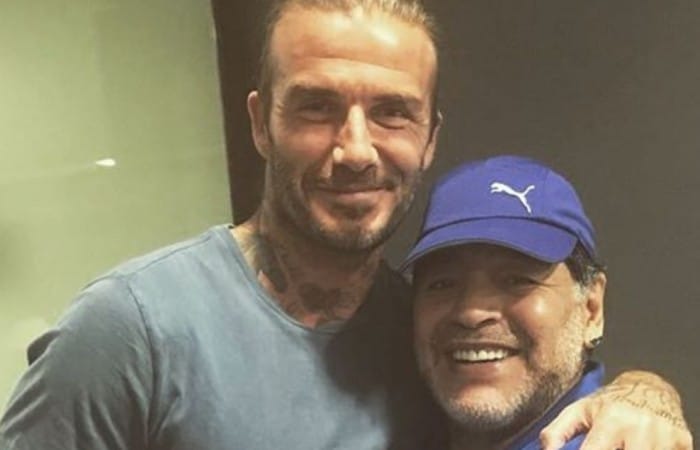 David Beckham, Diego Maradona meet in Dubai for charity event