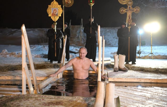 Vladimir Putin takes an icy dip on Epiphany