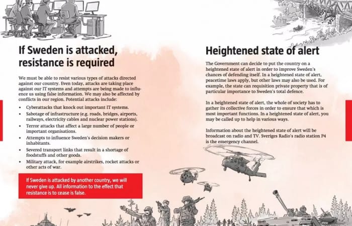 Sweden: 4.8m leaflets on how to ‘be prepared for war’ distributed in country