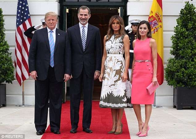 Melania Trump hosts Queen Letizia of Spain for tea in the White House