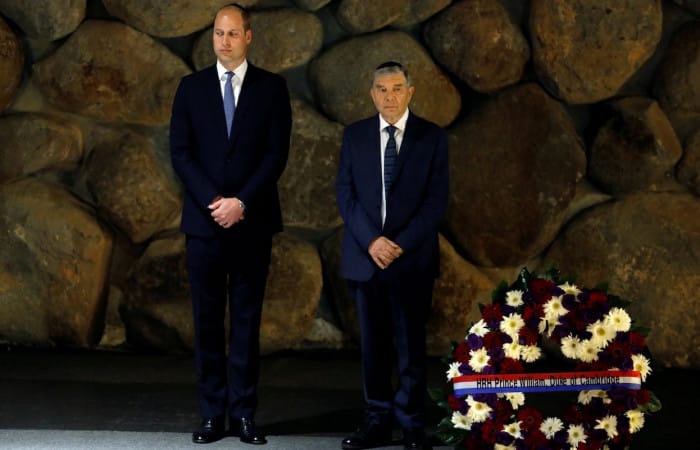 Prince William honours Holocaust victims on visit to Jerusalem memorial
