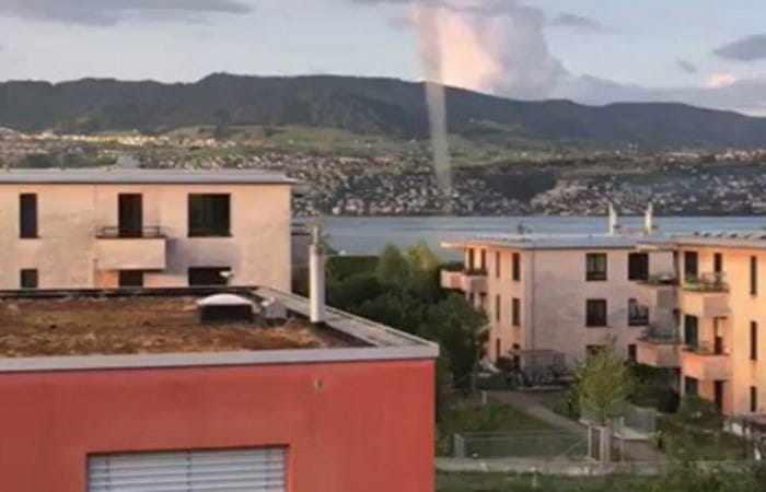 Mini-tornadoes form over Swiss lakes as cold weather hits