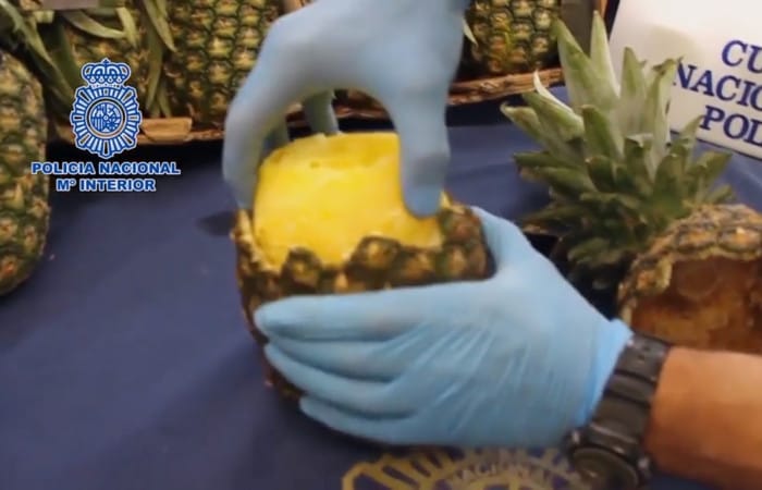 Spain: Police find 67 kg of pineapples filled with cocaine