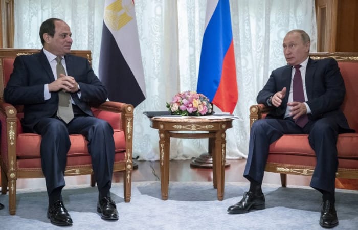 Putin takes a spin on F1 track with Egyptian president