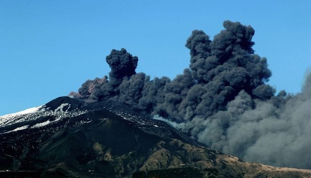 Mount Etna erupts sending huge ash cloud into sky