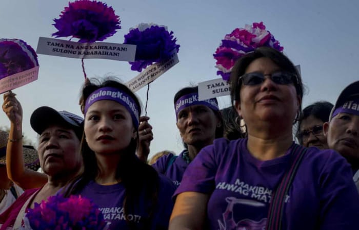 Rodrigo Duterte calls women at gender-equality march ‘bitches’