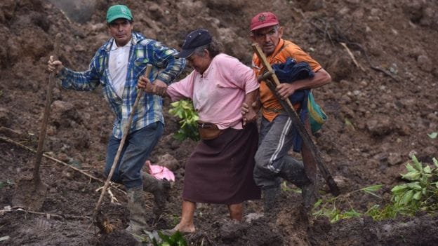 At least 17 killed and five injured in Colombia landslide