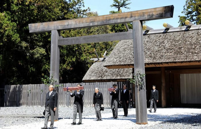 Japanese emperor pays homage at country’s holiest Shinto shrine one final time ahead of his abdication
