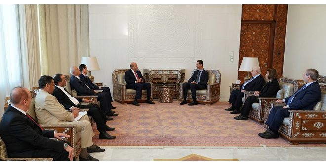 President Assad receives Libyan delegation