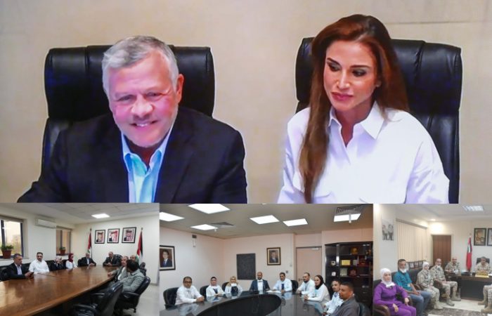 King of Jordan speaks to medical staff at three hospitals before iftar