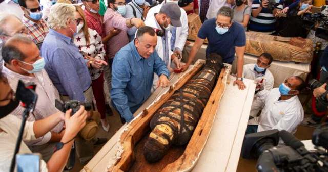Egyptian archaeologists unearth 59 coffins buried 2,600 years ago