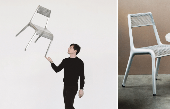 An inflated aluminium chair that is extremely light and stable