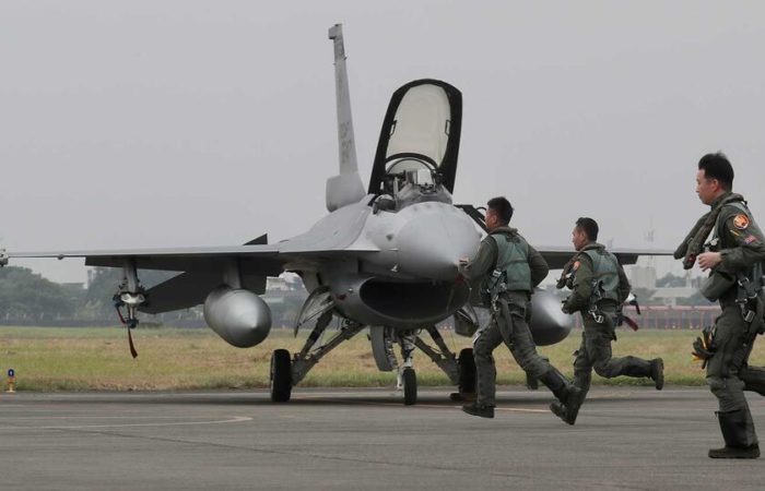 Taiwan’s Defense Ministry said 29 military aircraft entered the air defense zone