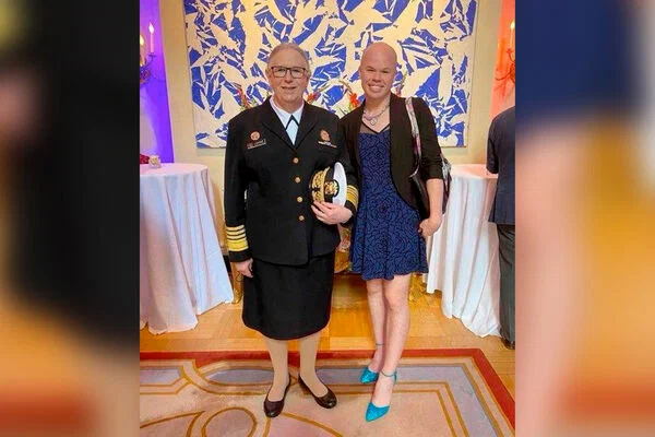 The network published a photo of the first transgender woman who became a US admiral