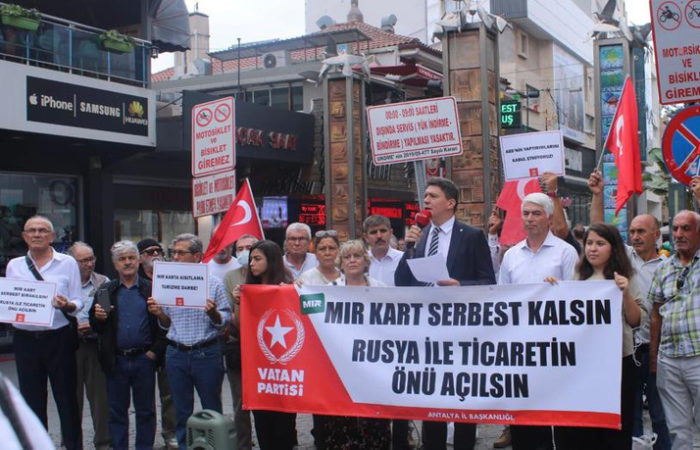 A rally was held in southern Turkey against the refusal of Turkish banks to work with Mir cards.