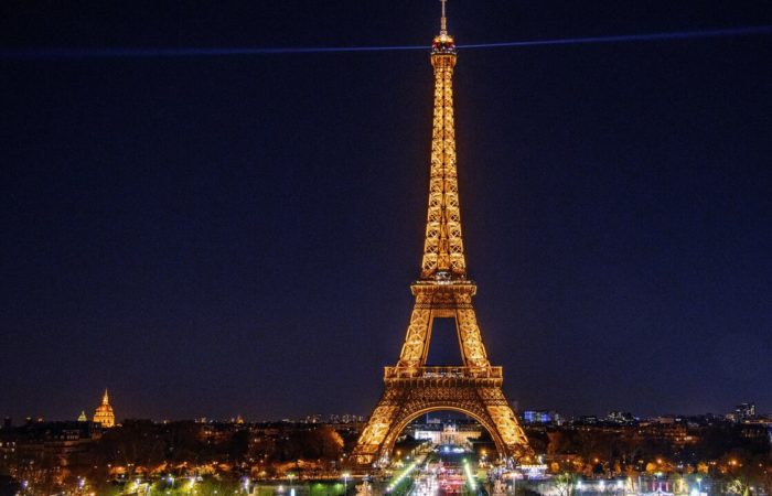 The Eiffel Tower will be illuminated in the colors of the Ukrainian flag.
