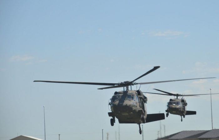 Two military helicopters collided in the USA.