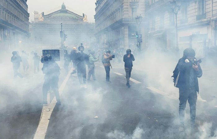 The city hall of Paris assessed the damage from protests against pension reform.