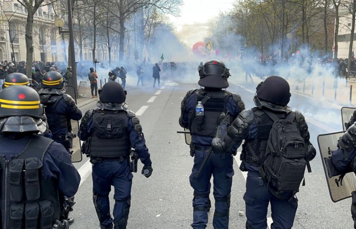 Protesters clashed with police in Lyon and Rennes.