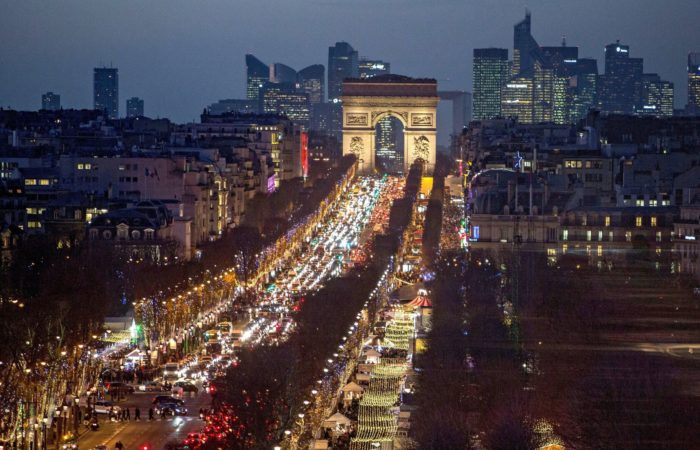 Paris organized a mass dictation on the Champs Elysees.