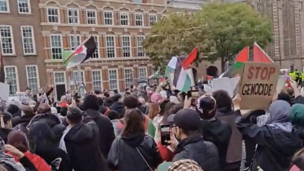 A rally of thousands took place in The Hague in support of Palestine.