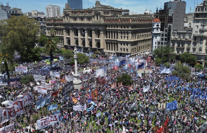 In Buenos Aires, several thousand people staged a protest against the government.