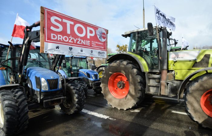 Polish farmers staged protests across the country over Ukraine.