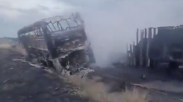 In Mexico, 20 people were killed in a collision between a bus and a trailer.