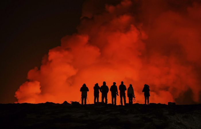 A volcano erupted in Iceland.