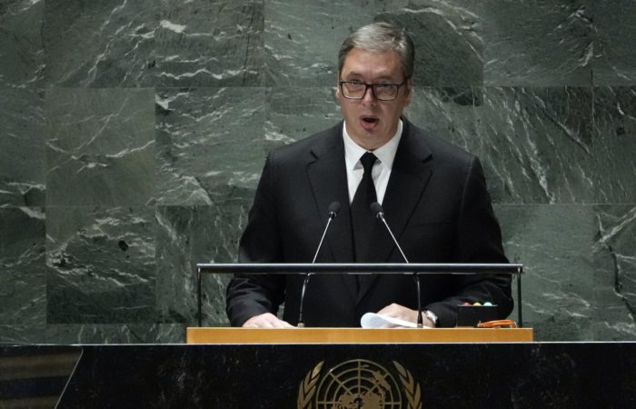 Vučić refused to comment on the situation in Kosovo while at the head of the EU delegation.