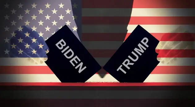 Biden and Trump are equal in terms of voter support.
